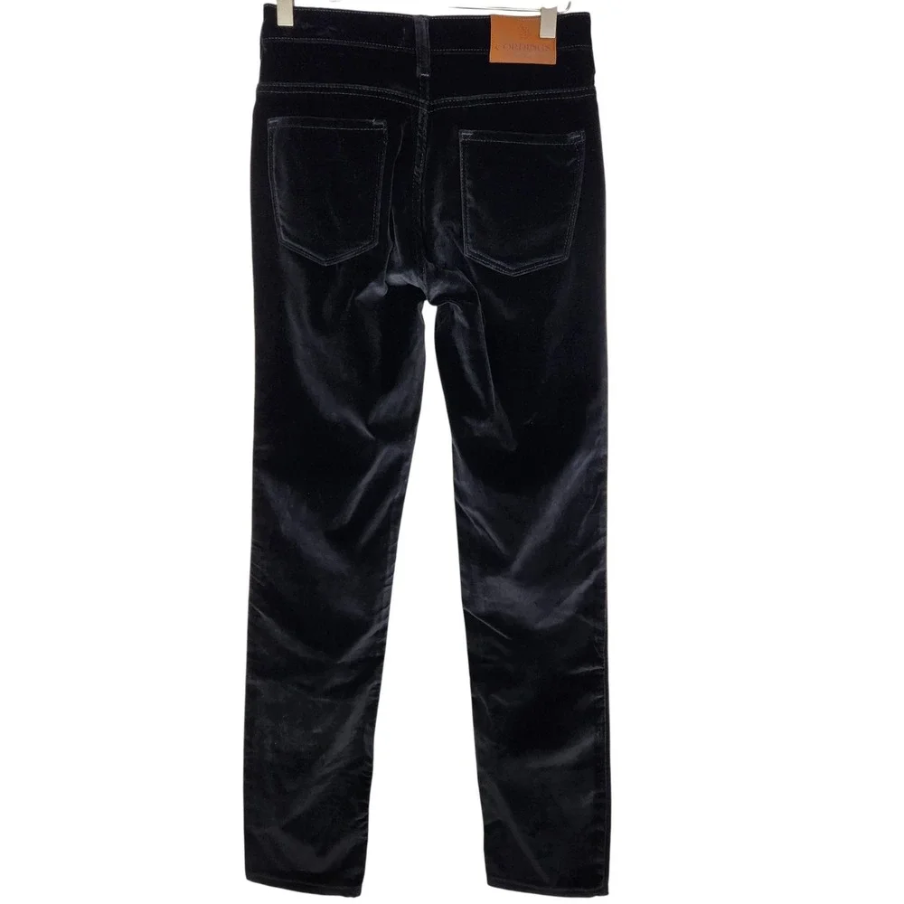 CORDINGS Pants Womens 6 Black Velvet‎ Stretch Skinny Jegging Pockets Casual